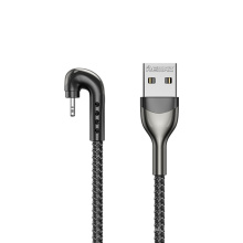 Remax Chip upgrade Anti-bending oxidation 90 degree right angle braided data transmission Lightning fast charging data cable